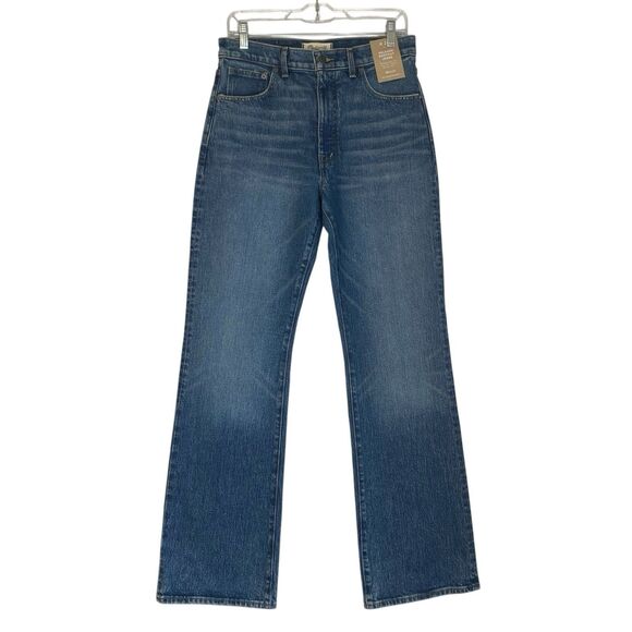 Madewell Relaxed Bootcut Jeans 29 Tall Blue Distressed High Rise Western Grunge - Picture 1 of 14